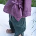 Linen sea green pants with puffed triangle pocket