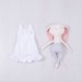 Baby girl romper set in white cotton , Baby Dress, Baby body