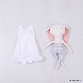 Baby girl romper set in white cotton , Baby Dress, Baby body