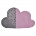 Tapis fille forme nuage rose et gris