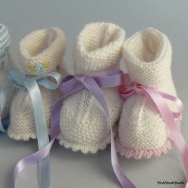 Scarpine neonato in pura lana alpaca fine