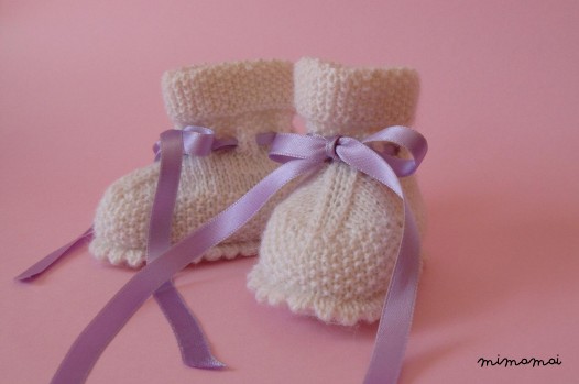 Scarpine neonato in pura lana alpaca fine