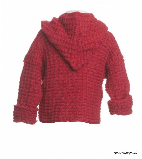 Hooded cardigan in Red