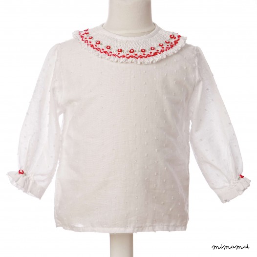 Large Marble smocked shirt