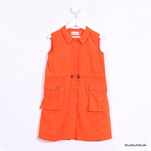 Sleeveless Coat Dress orange