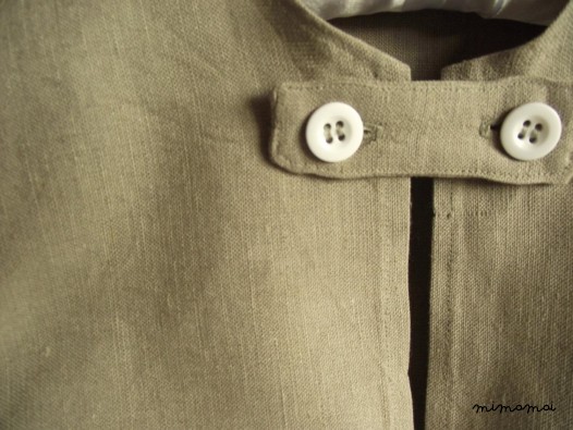 Natural linen baby jacket. Tan