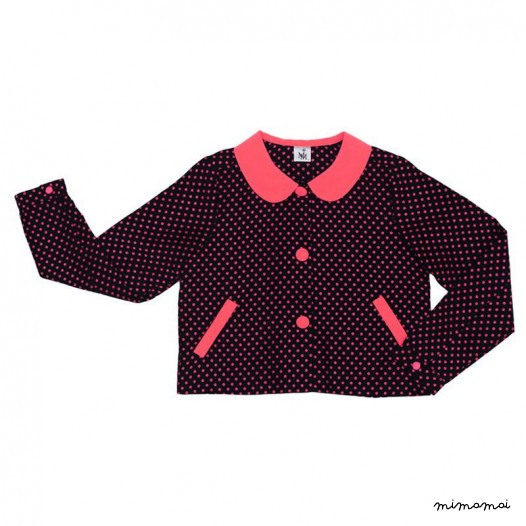 Peter Pan Collar Jacket neon pink