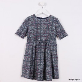 Flare T Dress blue and pink
