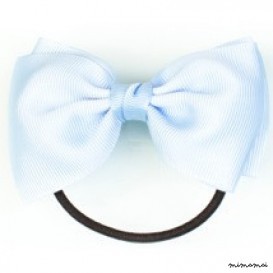 Medium Bow Ponytail Holder - Pastel Blue