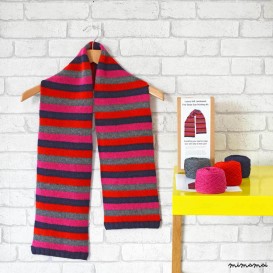 LUXURY FINE STRIPE SCARF KNITTING KIT