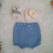Baby panties, handmade knitwear of organic cotton, soft blue
