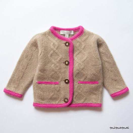 Aran Cardigan Beige M&eacute;lange