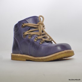 Leather and sheepskin boot purple