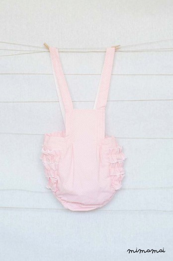 Rompers baby girls ,Polka dots pink rompers, Pink and white rompers