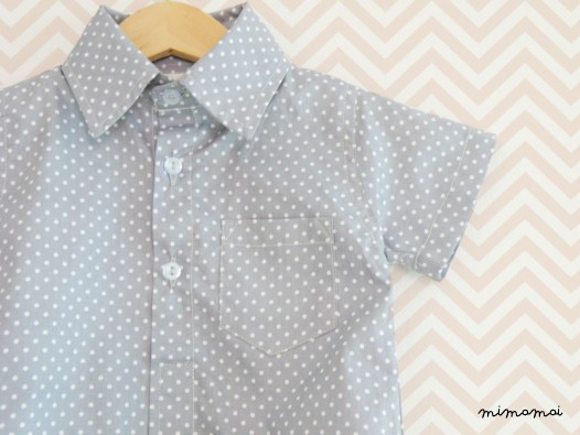 Baby Boy Shirt Bodysuit, Gray