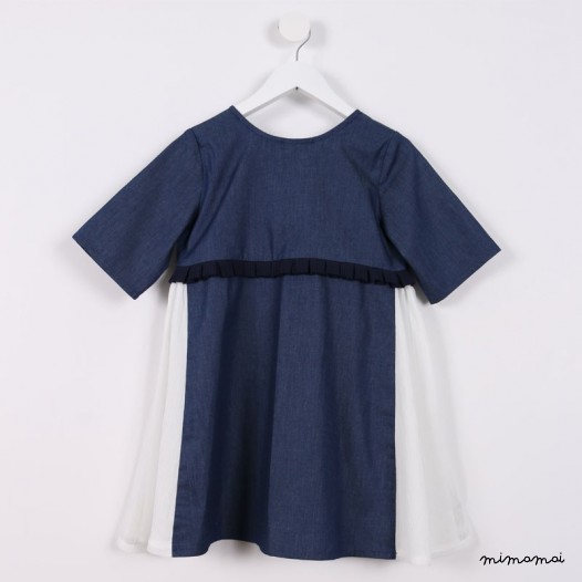 Zip-front Dress blue denim