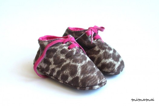 12-18 Months Slippers / Baby Shoes Lamb Leather leopard