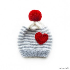 Girls Red Heart Beanie