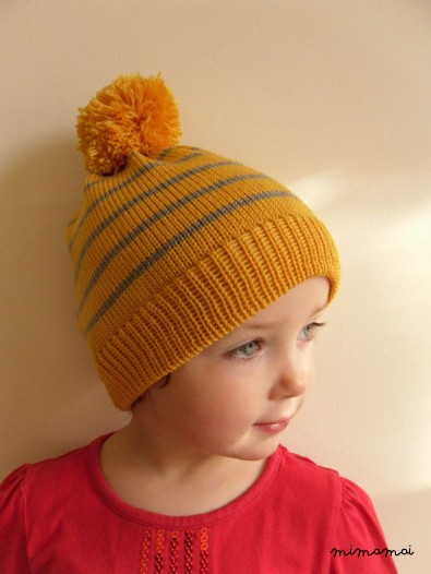 Childrens Knitted Bobble Hat/MustardKnitted Hat