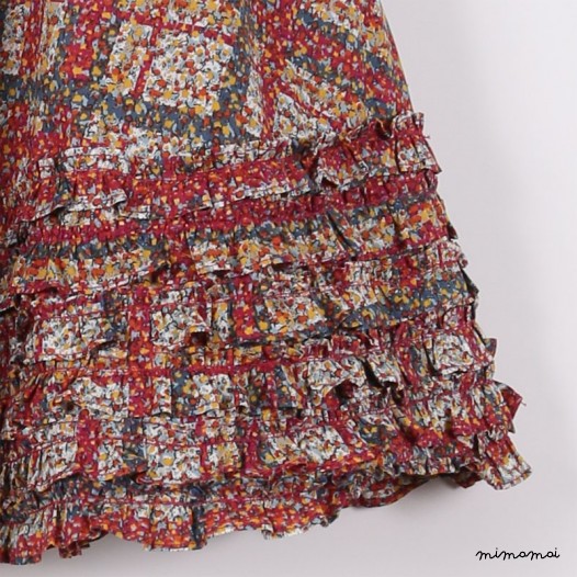 Frilly Layered Skirt orange and green