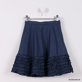 Frilly Layered Skirt denim blue