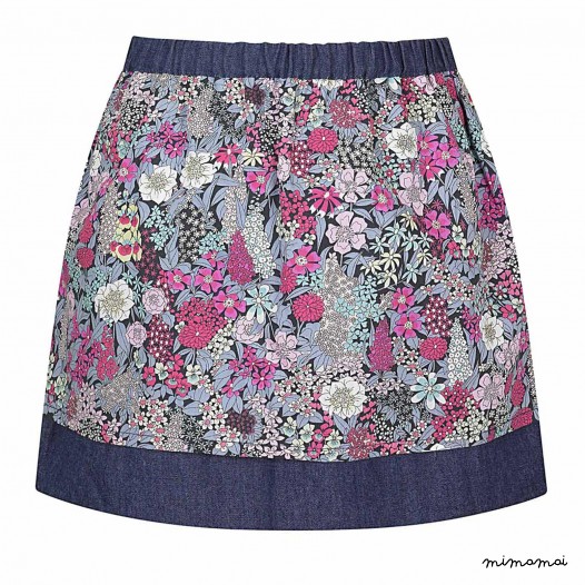 Denim/Liberty Pink Reversible Skirt
