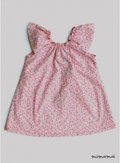 Roushed flower dress