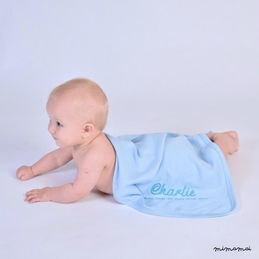 Personalised Blue Cotton Blanket