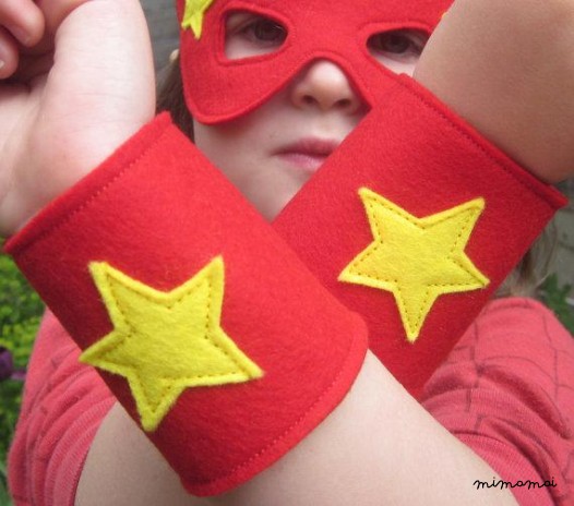 Maschera da supereroe e polsini Set - Costume - Costume del supereroe