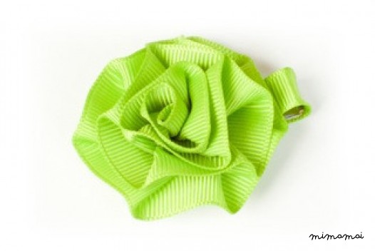 Rosette Hair Clip - Lime Green