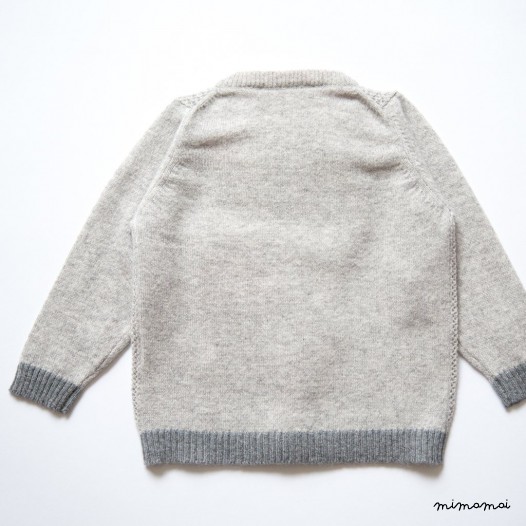Ajour Cardigan Light Grey M&eacute;lange