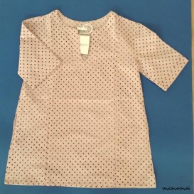 Kaftano rosa pallido con pois Bordeaux
