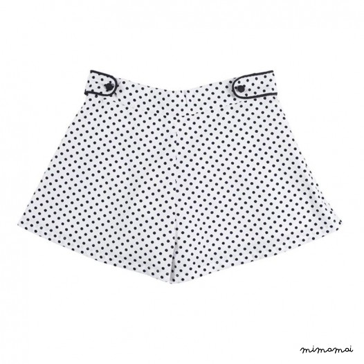 Epaulette Flare Shorts black dot