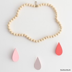 Nuage en perles de bois Framboise