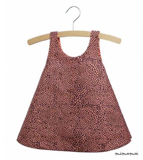 Daisy dress Reversible Poppy Print (Red/Purple)