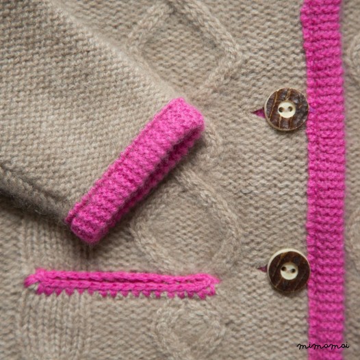 Aran Cardigan Beige M&eacute;lange