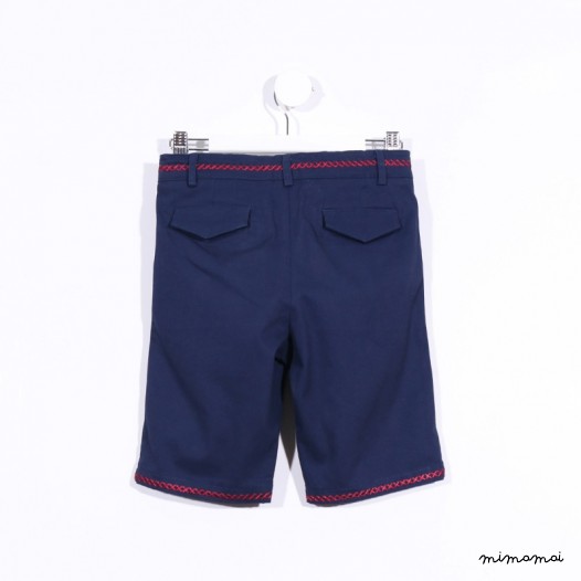 Shorts with Embroidery blue