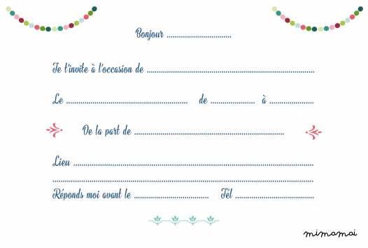 Cartes d'invitation gourmande