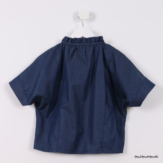 Loose Tie-Front Top blue