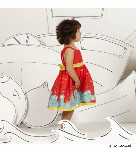Martha dress Boats in Red