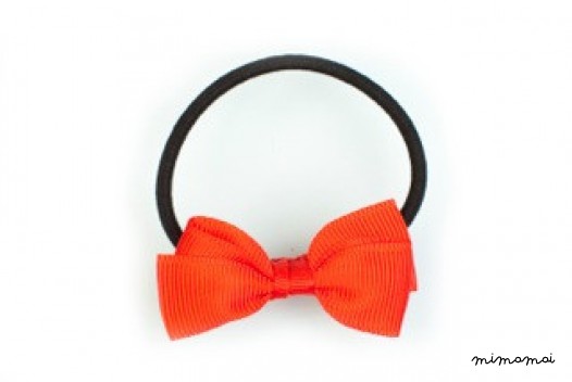 Pair of Small Bows Ponytail Holders - Red