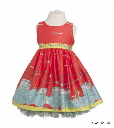 Martha dress Boats in Red
