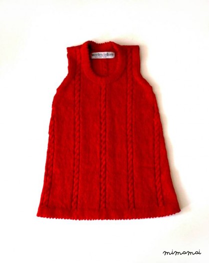 Babygirls/Girls cable knitted lambswool sleeveless Dress