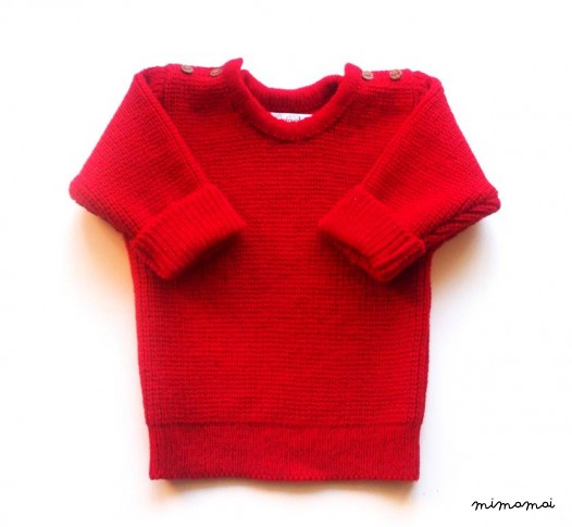 Babies/Children's knitted lambswool crew neck sweater with oak buttons/jumper/cardigan
