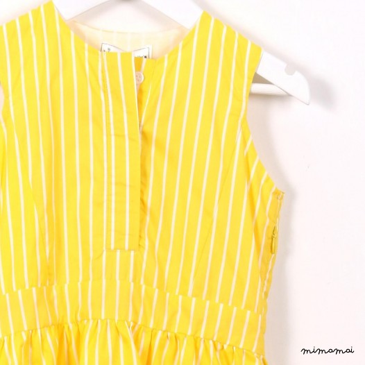 Fit and Flare Dress yellow stripes