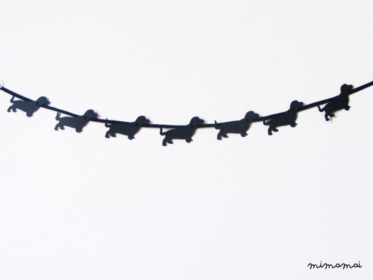 CAT, RABBIT, DACHSHUND Mini Paper Garland