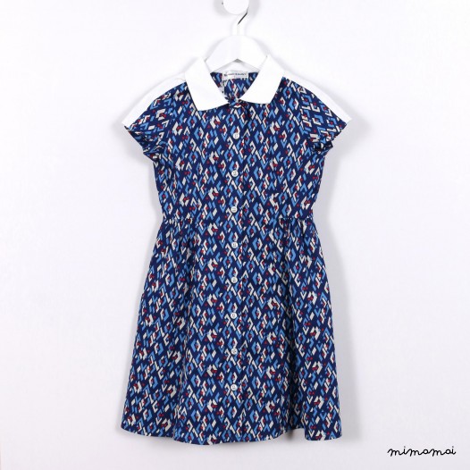 Button-down Long Dress blue