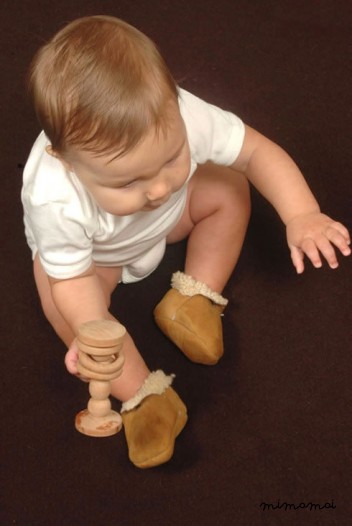 Kina Infant Booties Natural