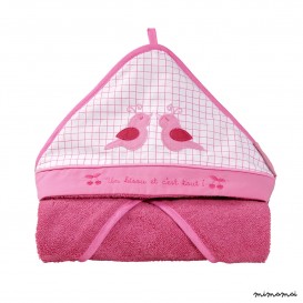 Hooded towel Miss Cerise