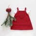Gonna a maglia bambino con cuore all'uncinetto. Cerise. 100% cotone. Dimensioni pronti a nave 3 mesi